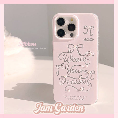 Cute girly sweet pink bow phone case