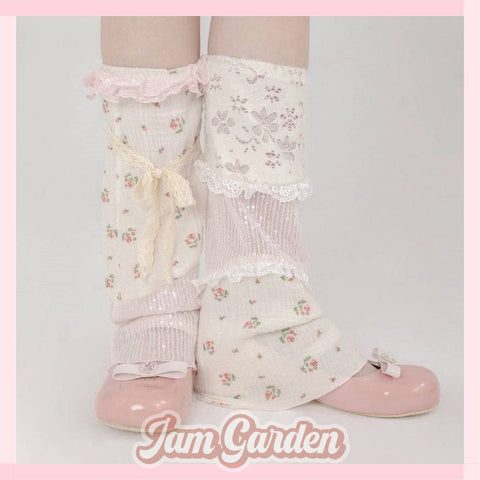 Original lace socks lolita floral bow leg covers