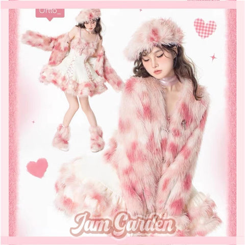 Autumn And Winter Lolita Versatile Coat Plush Imitation Fur Short JSK
