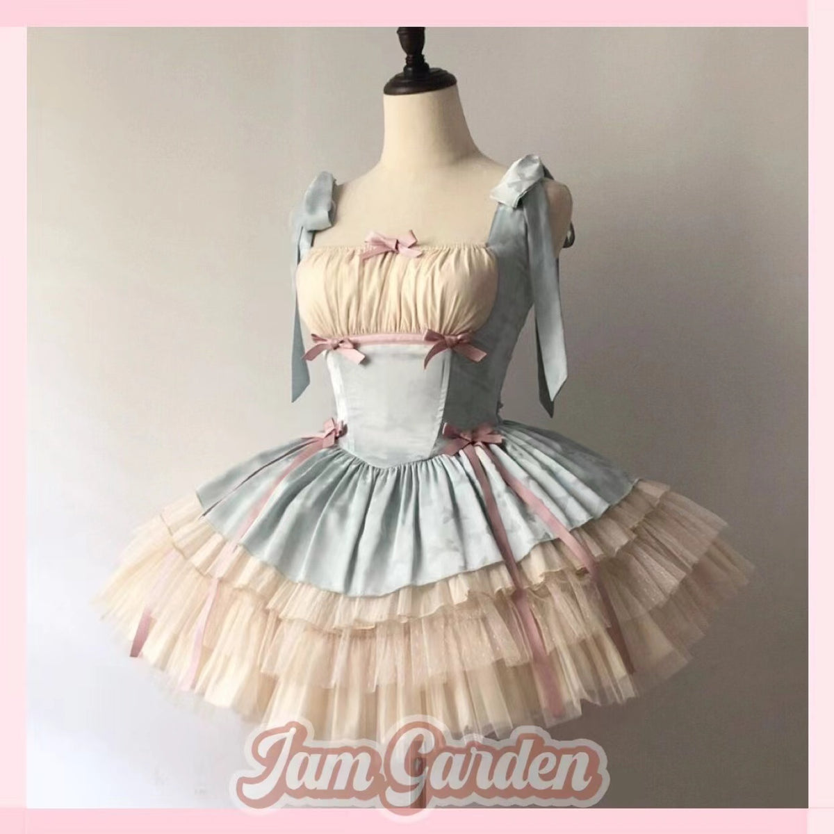 Small ribbon lolita ballet style suspender dress cake dress princess dress