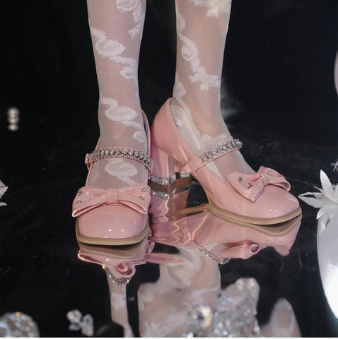 [White Tea as in Dream] Bow Elegant Lolita Shoes