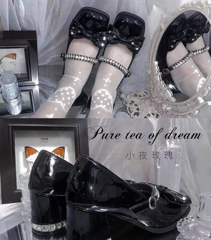 [White Tea as in Dream] Bow Elegant Lolita Shoes