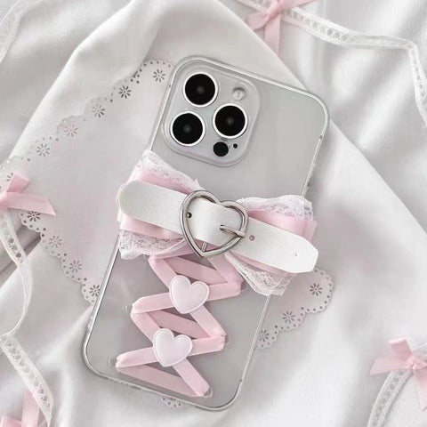 Ballet Style Pure Lust Ribbon Bow Lace Mobile Phone Case