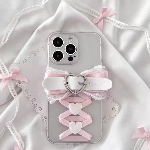 Ballet Style Pure Lust Ribbon Bow Lace Mobile Phone Case