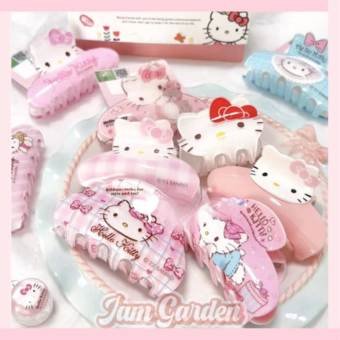 Japanese Soft Girl Hellokitty Clip Student Sweet High-Value Clip Girl Heart Hair Accessories - Jam Garden