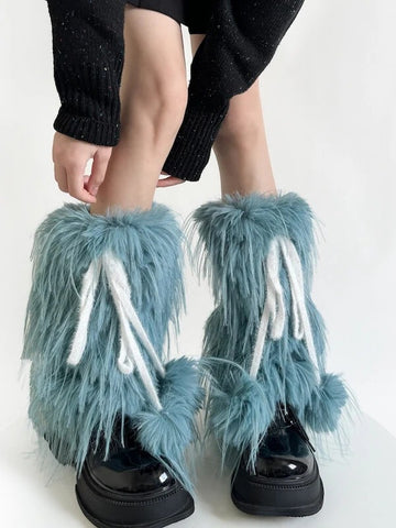 Spicy y2k candy fur leg warmers