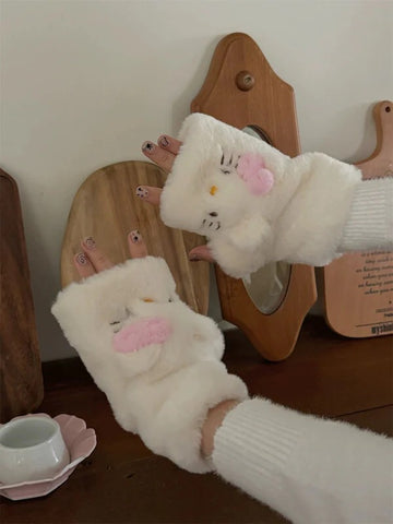 Sweet kitty fluffy leg warmers