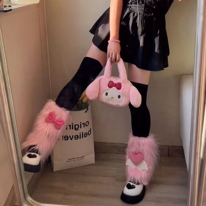 Pink Cute Heart Sweet Leg Socks