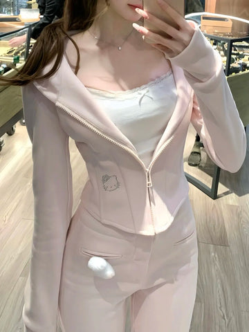 HelloKitty pink slim two-piece suit