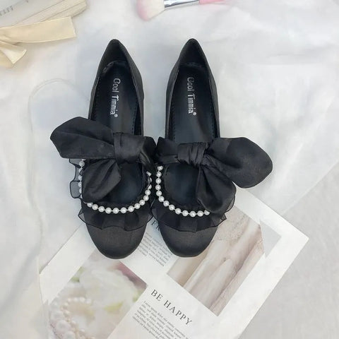 Lace bow flats