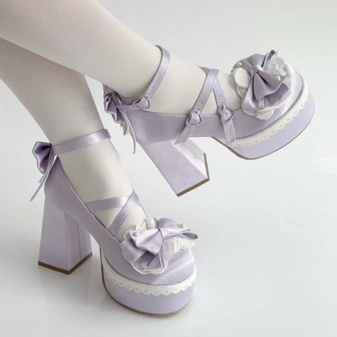 Lolita sweet bow high heels