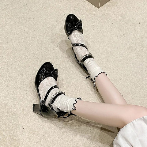 Lolita shoes bow cross sandals