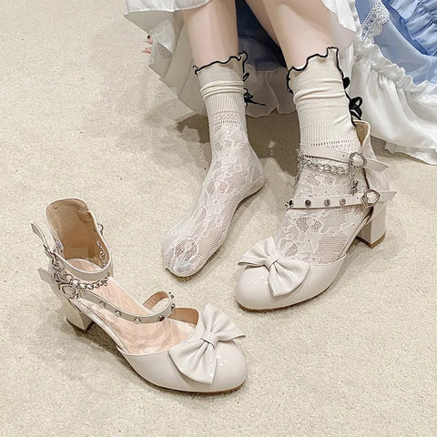 Lolita shoes bow cross sandals