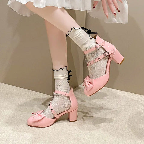 Lolita shoes bow cross sandals