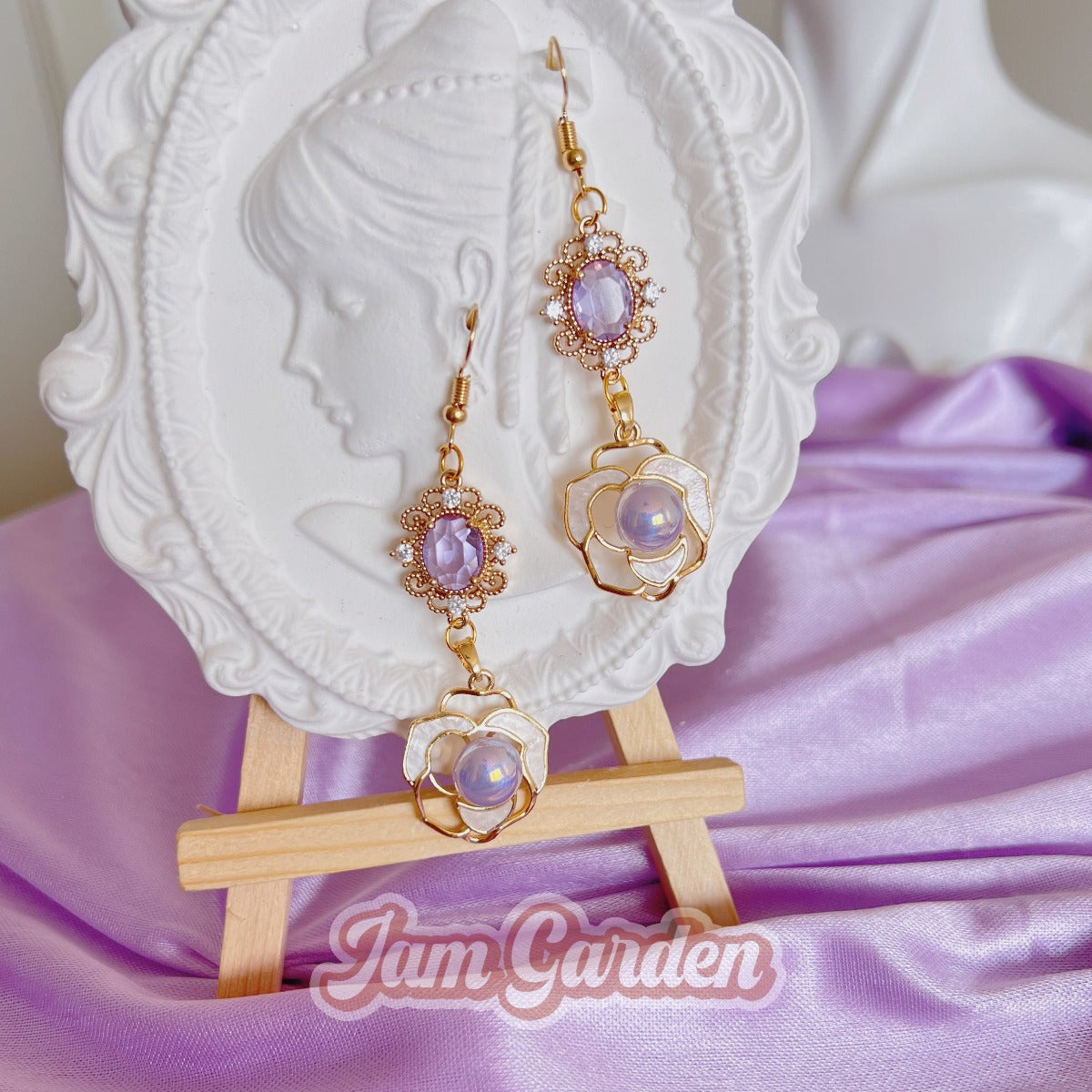 Handmade gentle pearl niche original earrings - Jam Garden