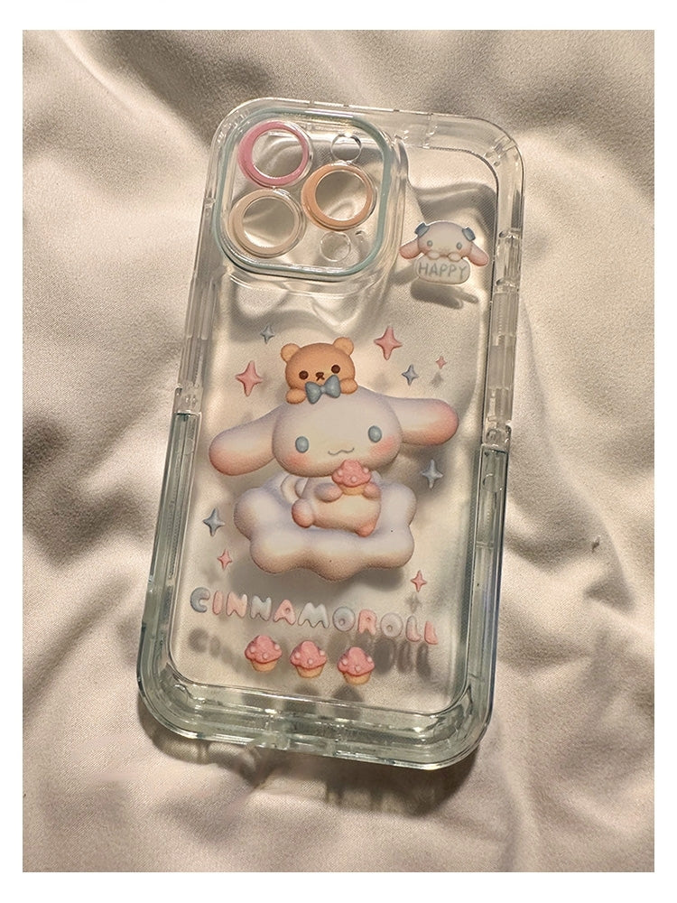 Cinnamoroll & Kuromi Transparent Gradient Phone Case - Jam Garden