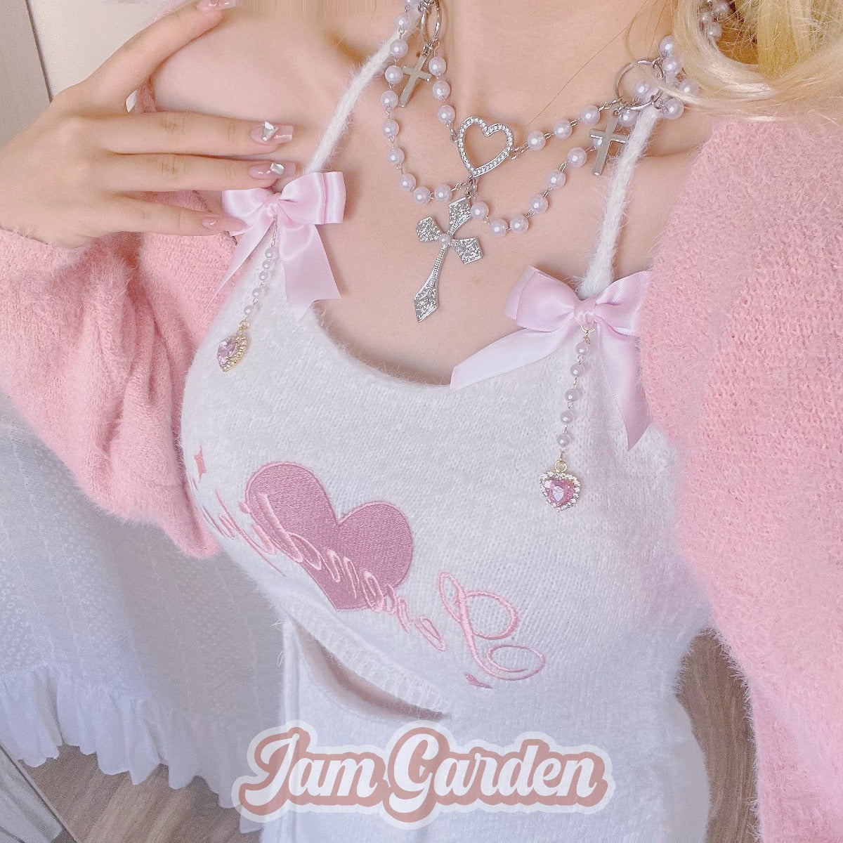 Halter Dress Short Knitted Cardigan Set - Jam Garden