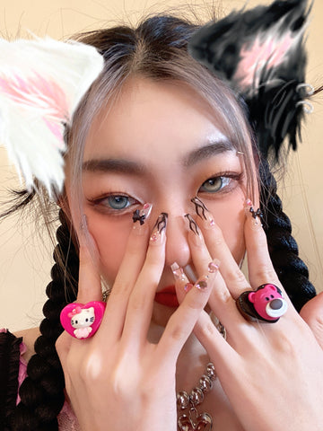 Hello Kitty Y2K Gothic Punk Press-on Nails - Jam Garden