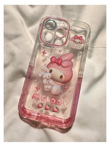 HelloKitty & Melody Pink Gradient Phone Case - Jam Garden