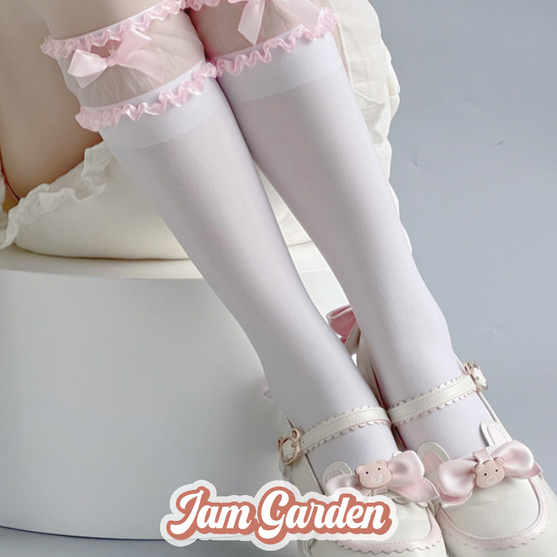 Lolita Lace Bow Socks - Jam Garden