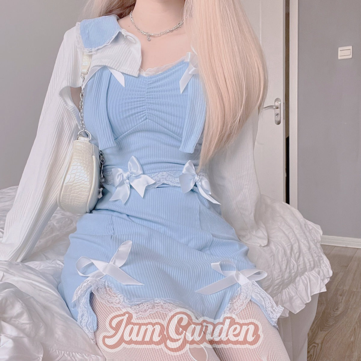 Lace Knitted Camisole Dress Set - Jam Garden